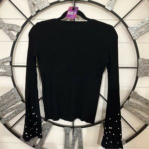 007 Black Love Culture Sweater With Pearl Detail